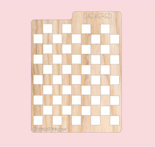 Checkered Print Bleaching Stencil