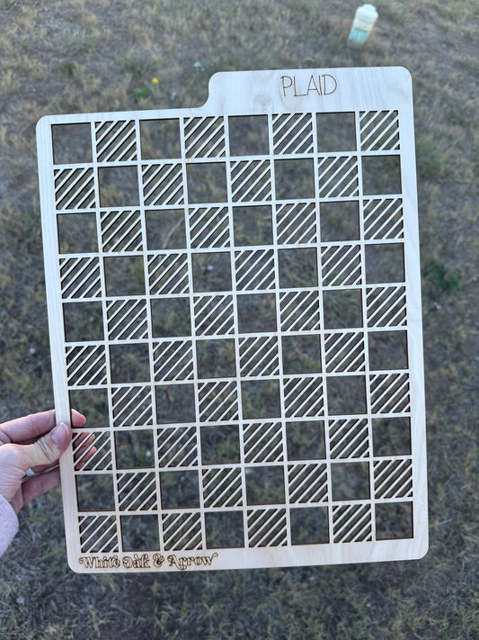 Plaid Bleaching Stencil