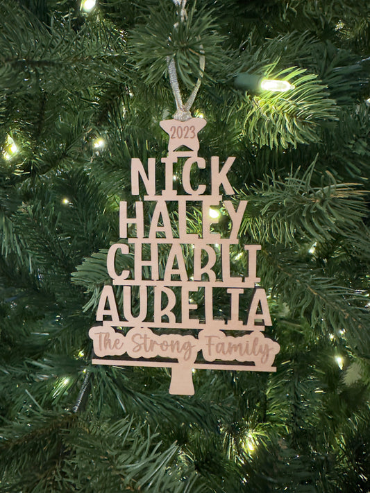 Christmas Tree Name Ornament